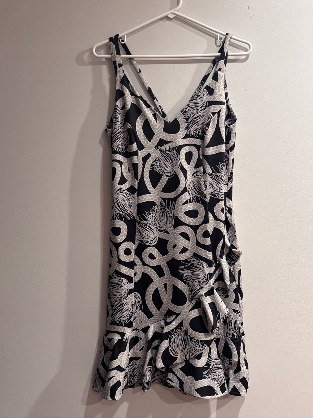 Gretchen Scott Designs Black & White Knot Print Midi Dress